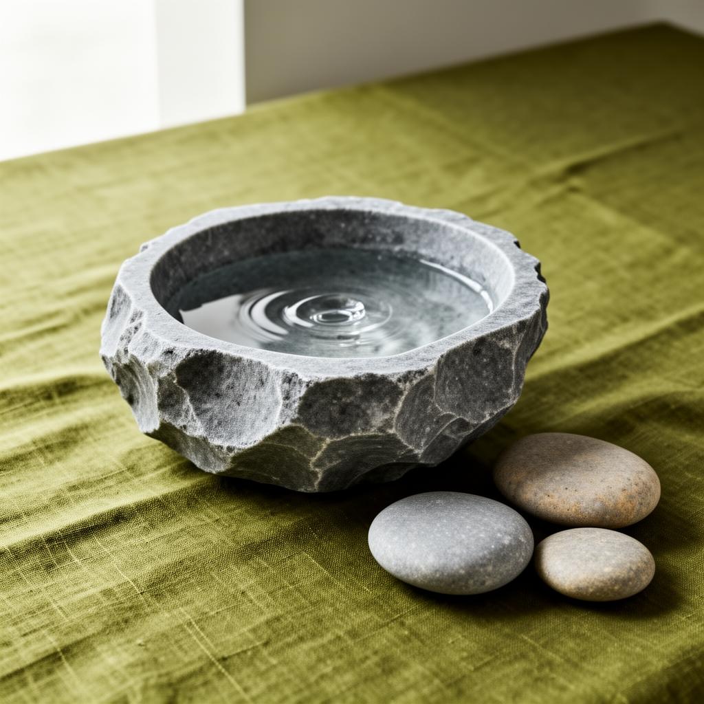 River-Stone Water Bowl