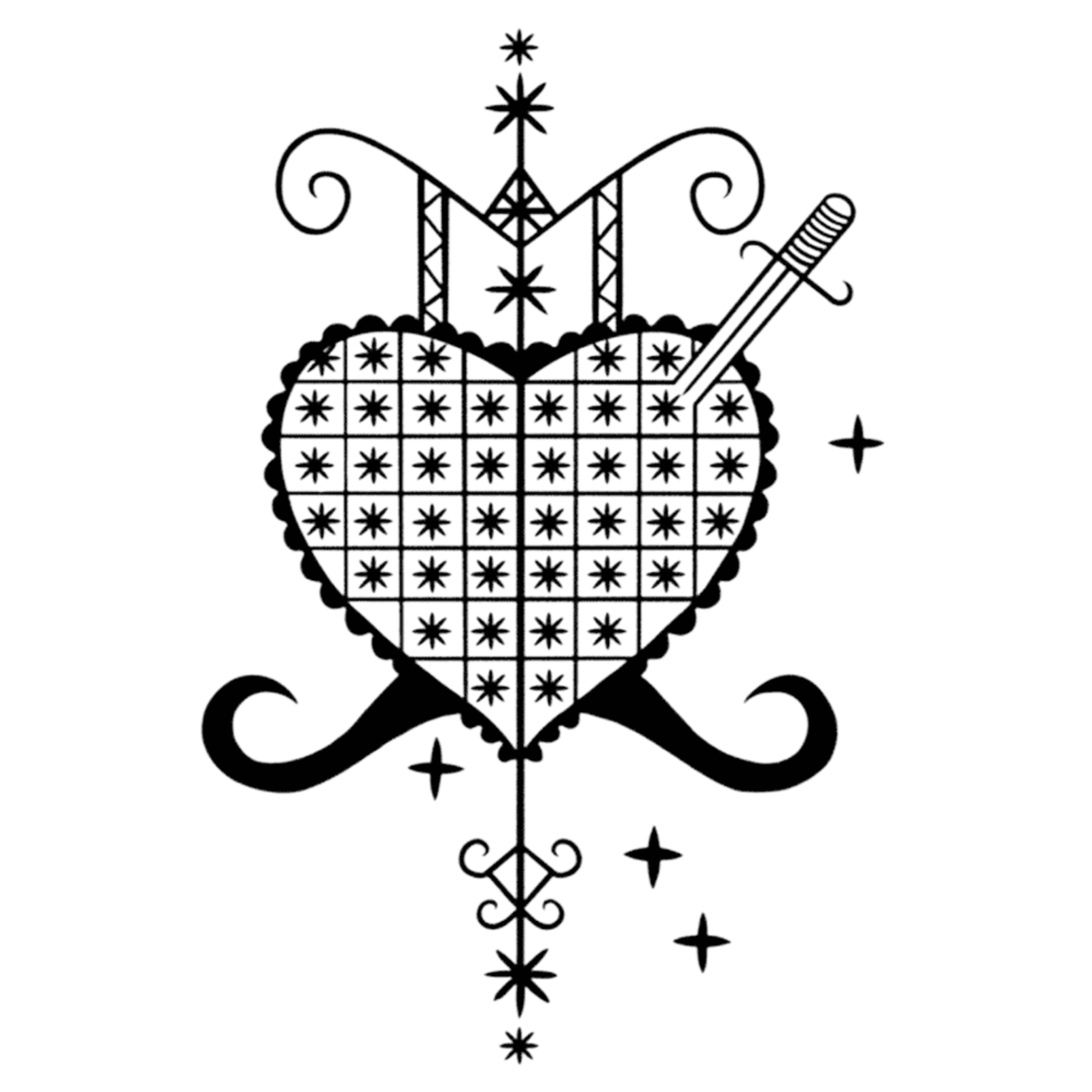 The veve symbol of Ezili Dantor