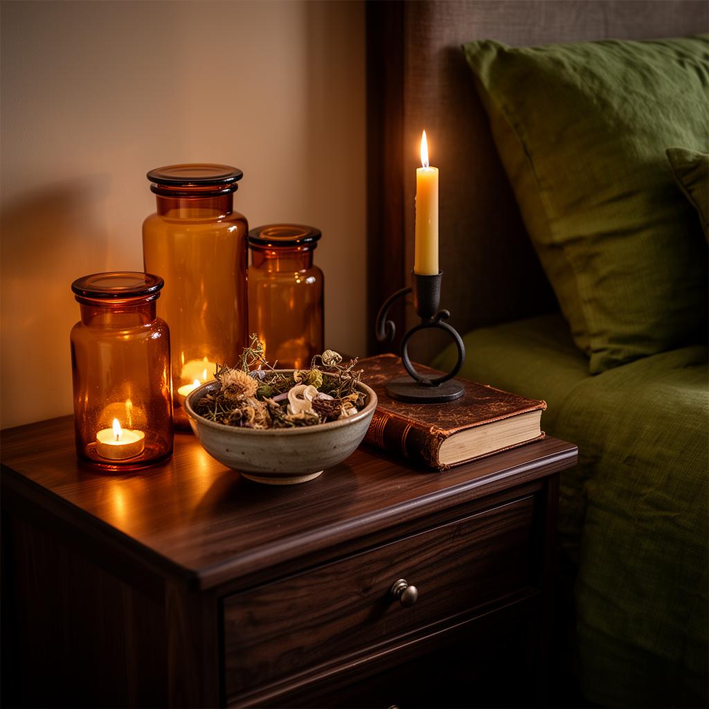 Apothecary bedroom mood for Loko Atisou